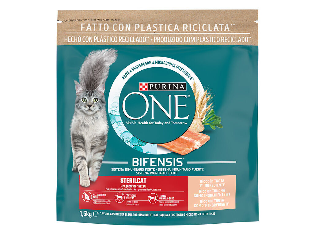 RA&Ccedil;&Atilde;O PARA GATO PURINA ONE ESTERILIZADO TRUTA 1.5KG image number 1