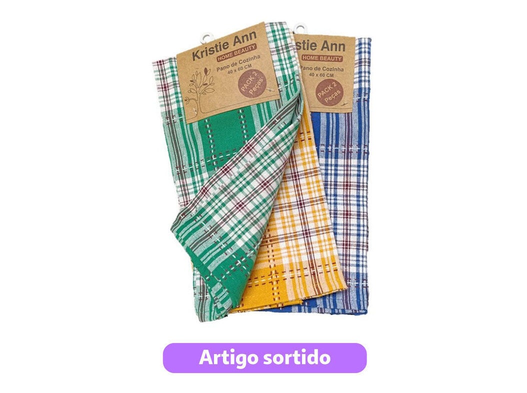 PACK 2 PANOS DE COZINHA PUNE DOBBY 40X60CM CORES SORTIDAS