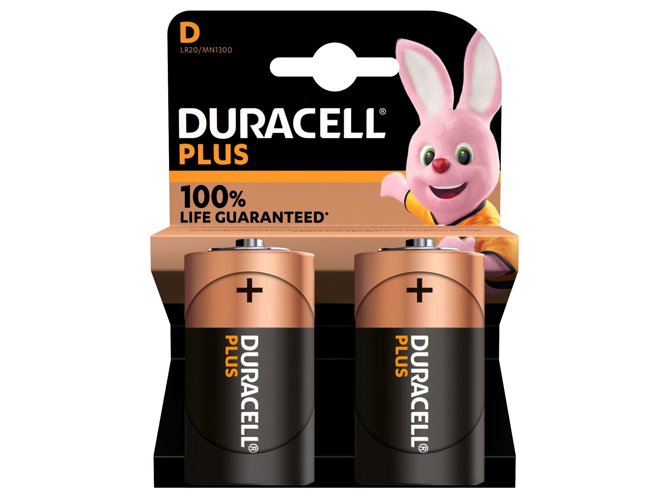 PILHA ALCALINA DURACELL PLUS D PACK 2 UNIDADES image number 0