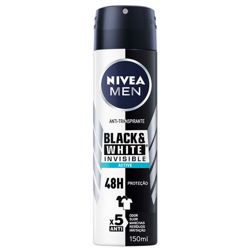 Desodorizante Spray Invisible for Black & White Active NIVEA MEN 150 ml image number 0