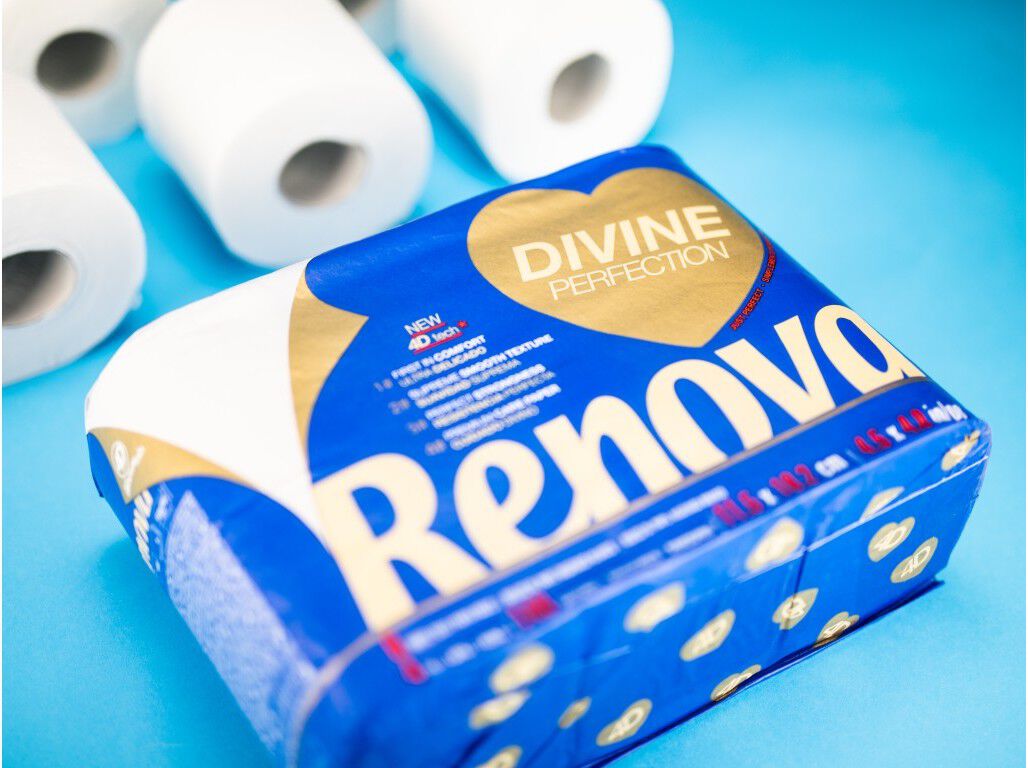 PAPEL HIGI&Eacute;NICO RENOVA DIVINE ULTRA DELICADO 4F 6R image number 1