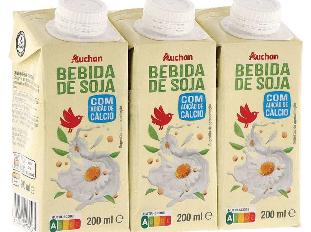 BEBIDA DE SOJA AUCHAN COM ADI&Ccedil;&Atilde;O DE C&Aacute;LCIO 3X200ML image number 1