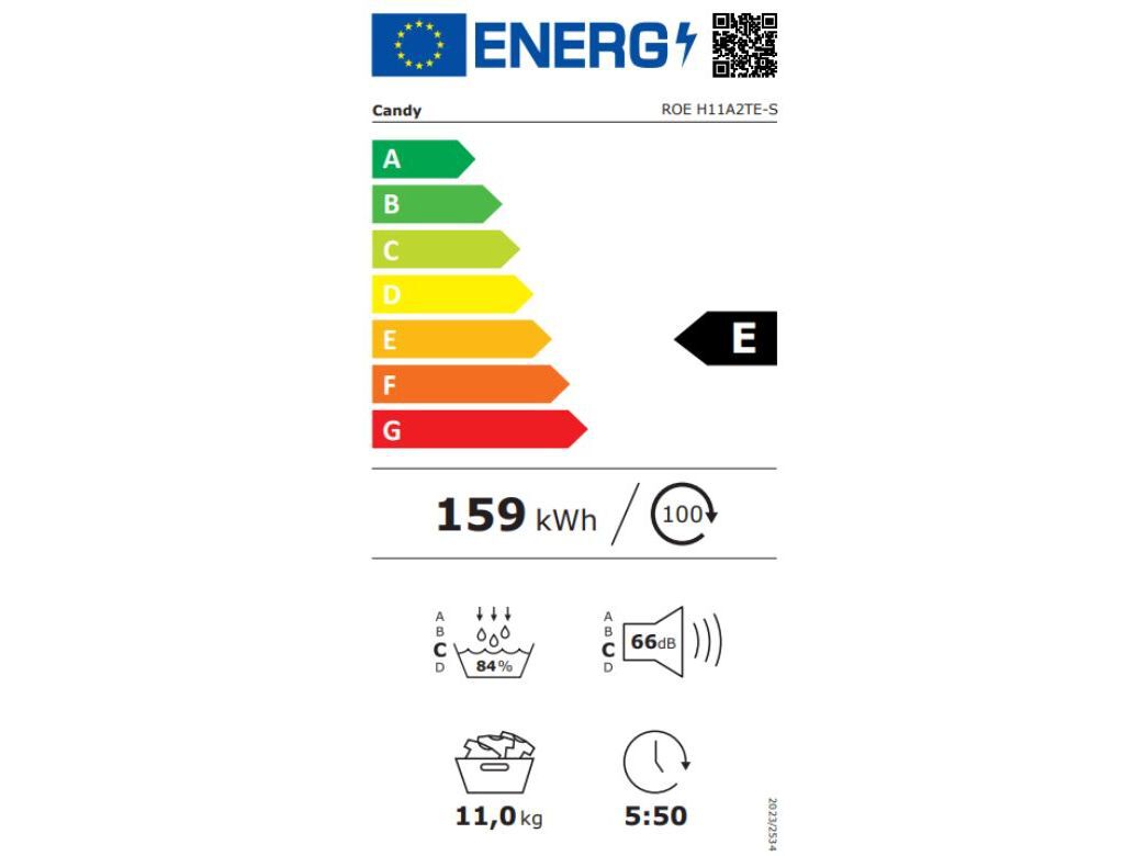 M&Aacute;QUINA DE SECAR ROUPA CONDENSA&Ccedil;&Atilde;O CANDY ROE H11A2TE-S - E BOMBA DE CALOR 11 KG image number 5
