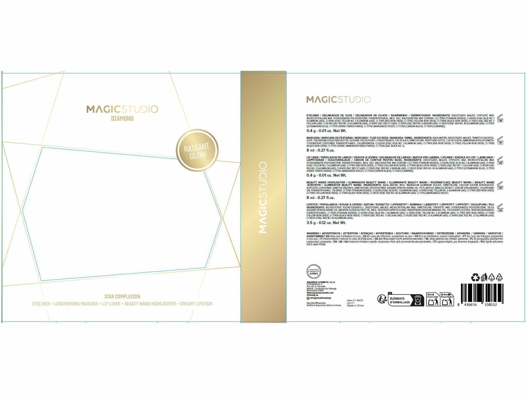 SET BELEZA MAGIC STUDIO DIAMOND STAR COMPLEXION image number 1