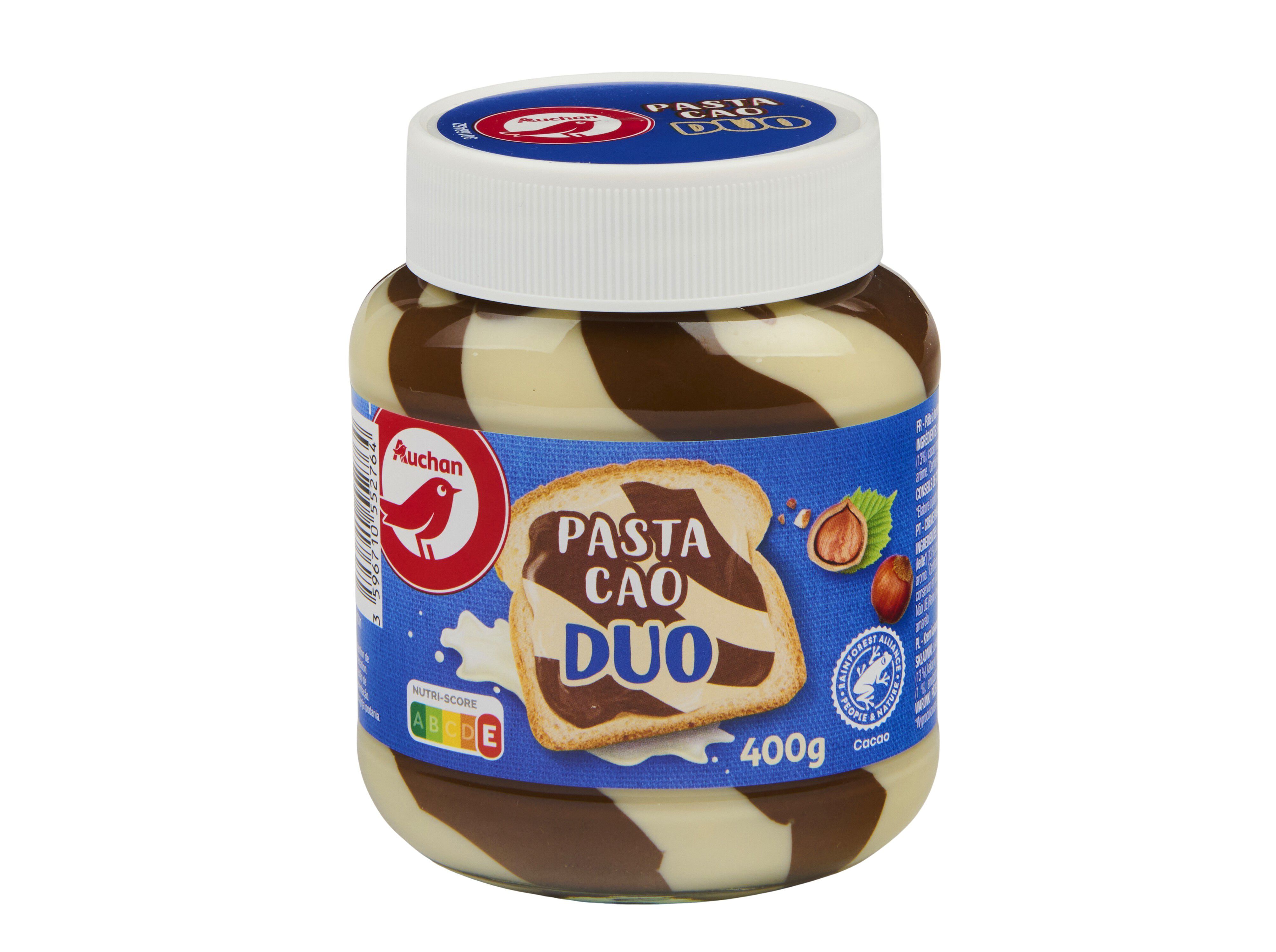 CREME PARA BARRAR AUCHAN CACAU DUO 400G