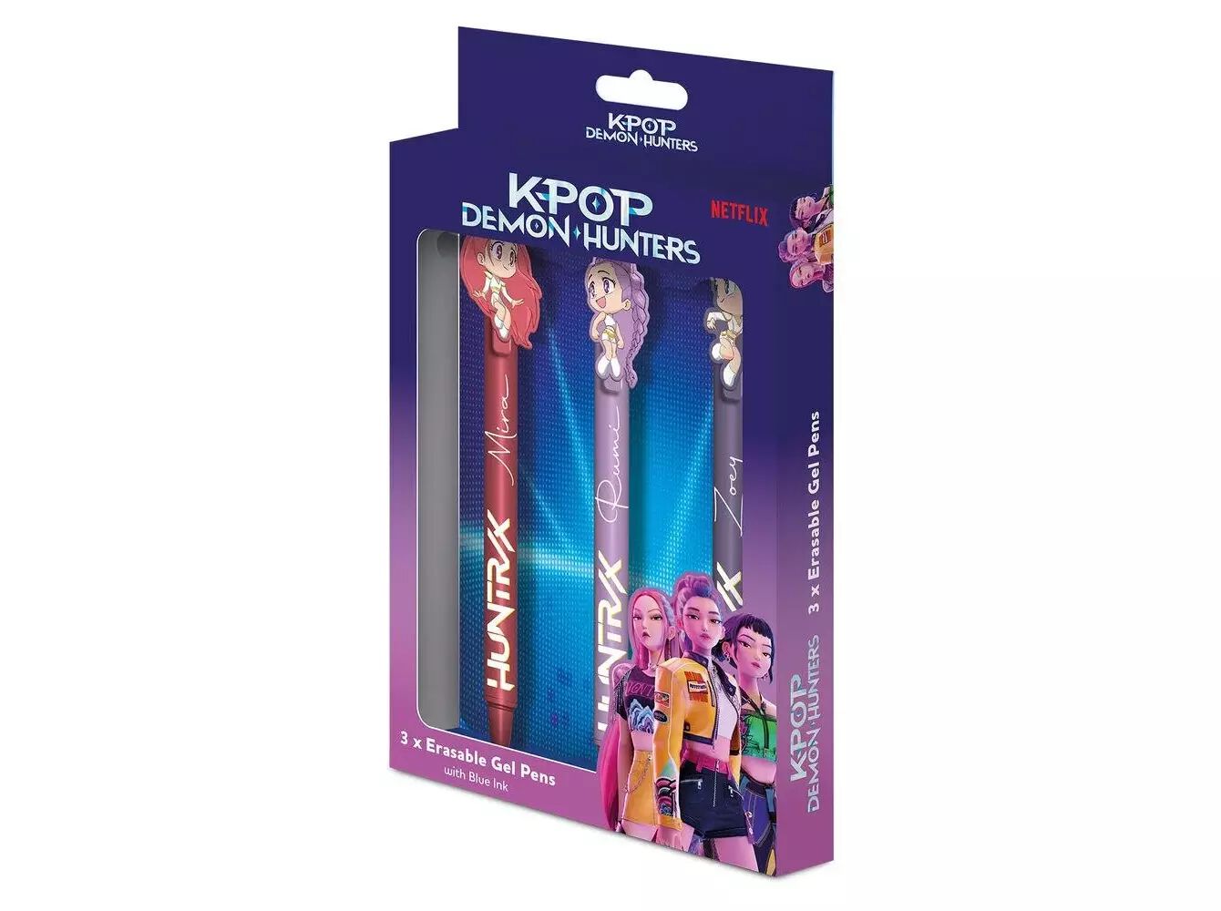 CONJUNTO DE 3 CANETAS DE GEL APAG&Aacute;VEIS K-POP image number 1