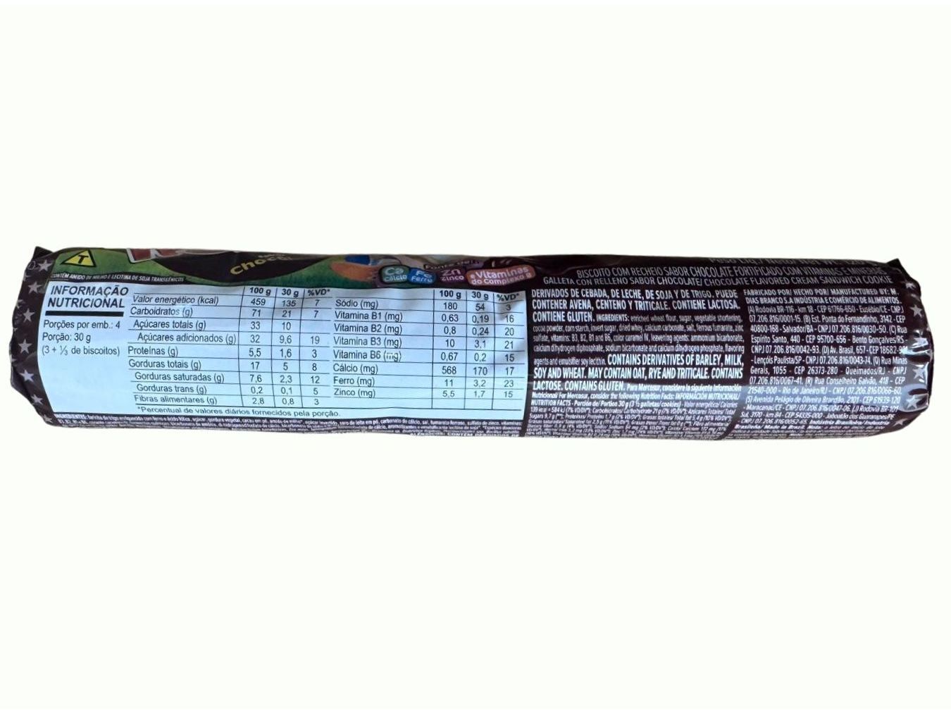 BISCOITO RECHEADO VITARELLA TRELOSO CHOCOLATE 120G image number 1