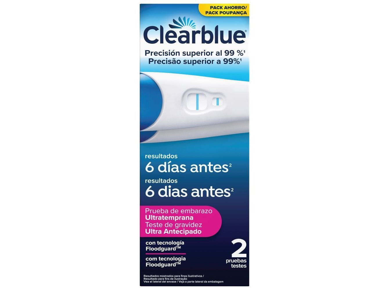 TESTE DE GRAVIDEZ CLEARBLUE 6 DIAS X 2 UN image number 1