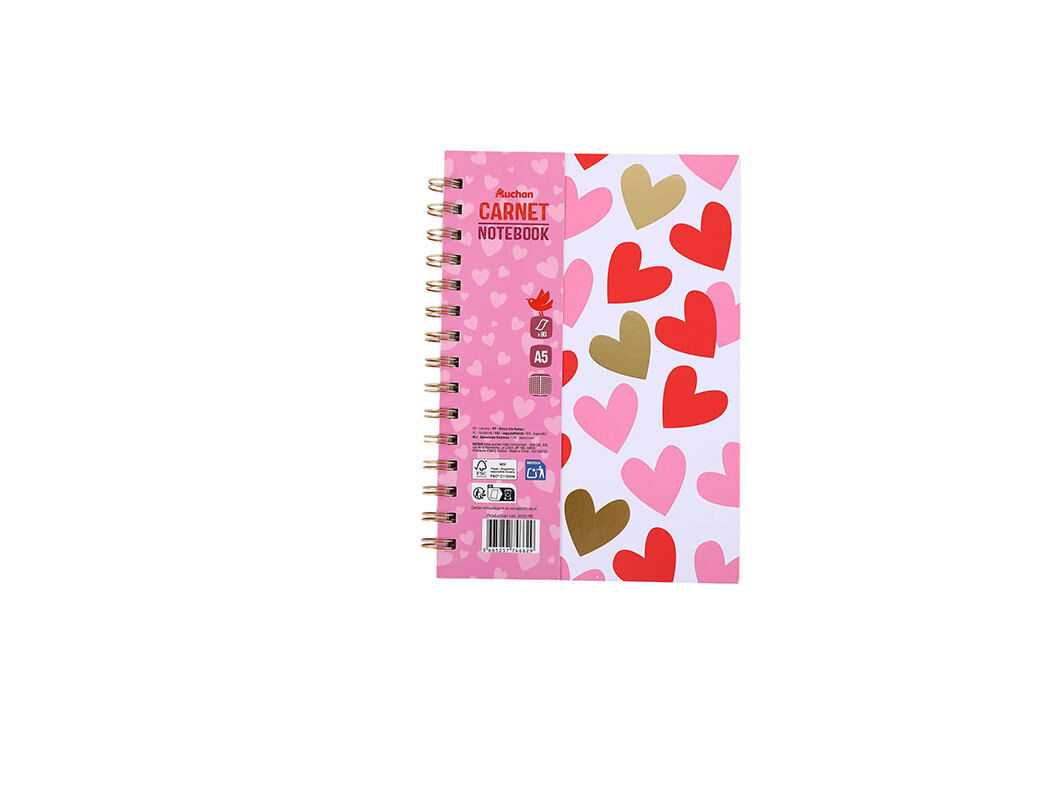 CADERNO ESPIRAL A5 AUCHAN LOVE 80F