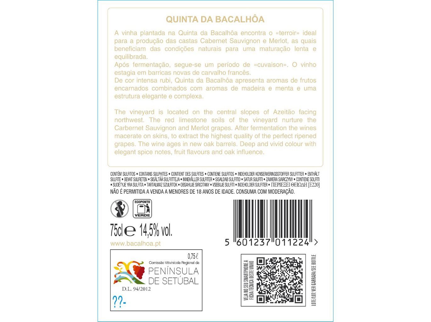 CONJUNTO VINHO QUINTA BACALH&Ocirc;A SET&Uacute;BAL 2X0.75L image number 1