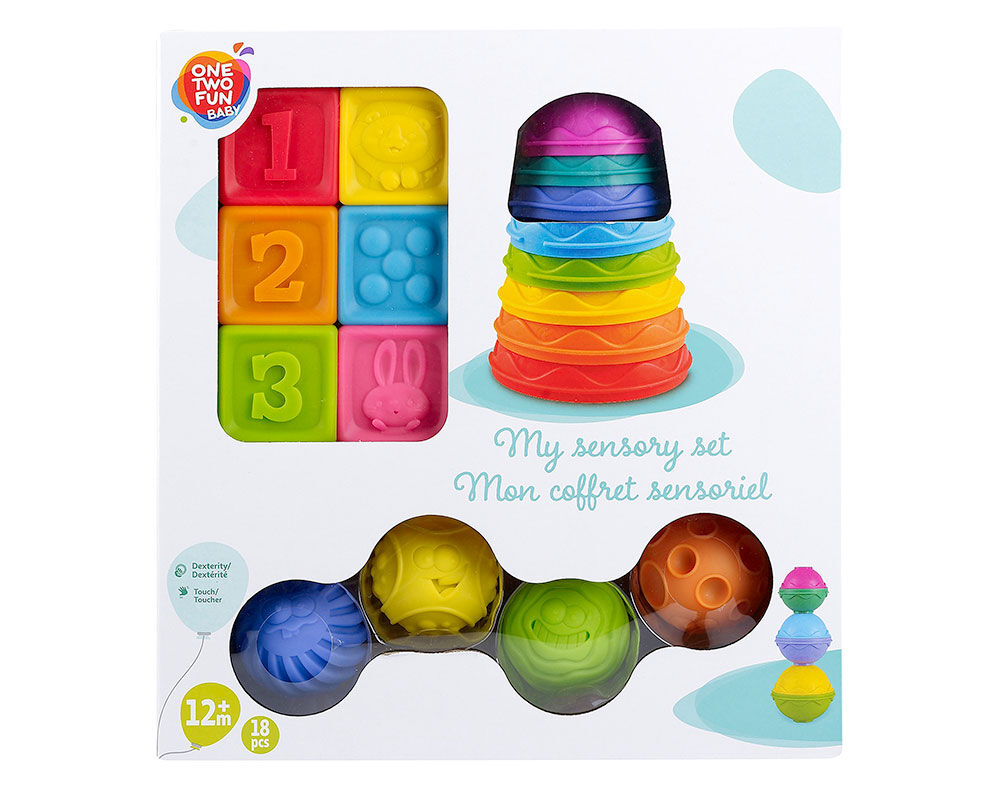 SET DE JOGOS ARGOLAS / CUBOS / ESPONJAS ONE TWO FUN