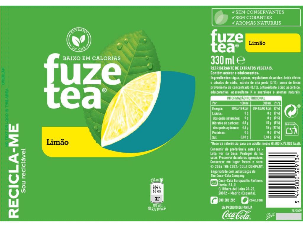 ICE TEA FUZE TEA LIM&Atilde;O LATA 0.33L image number 2
