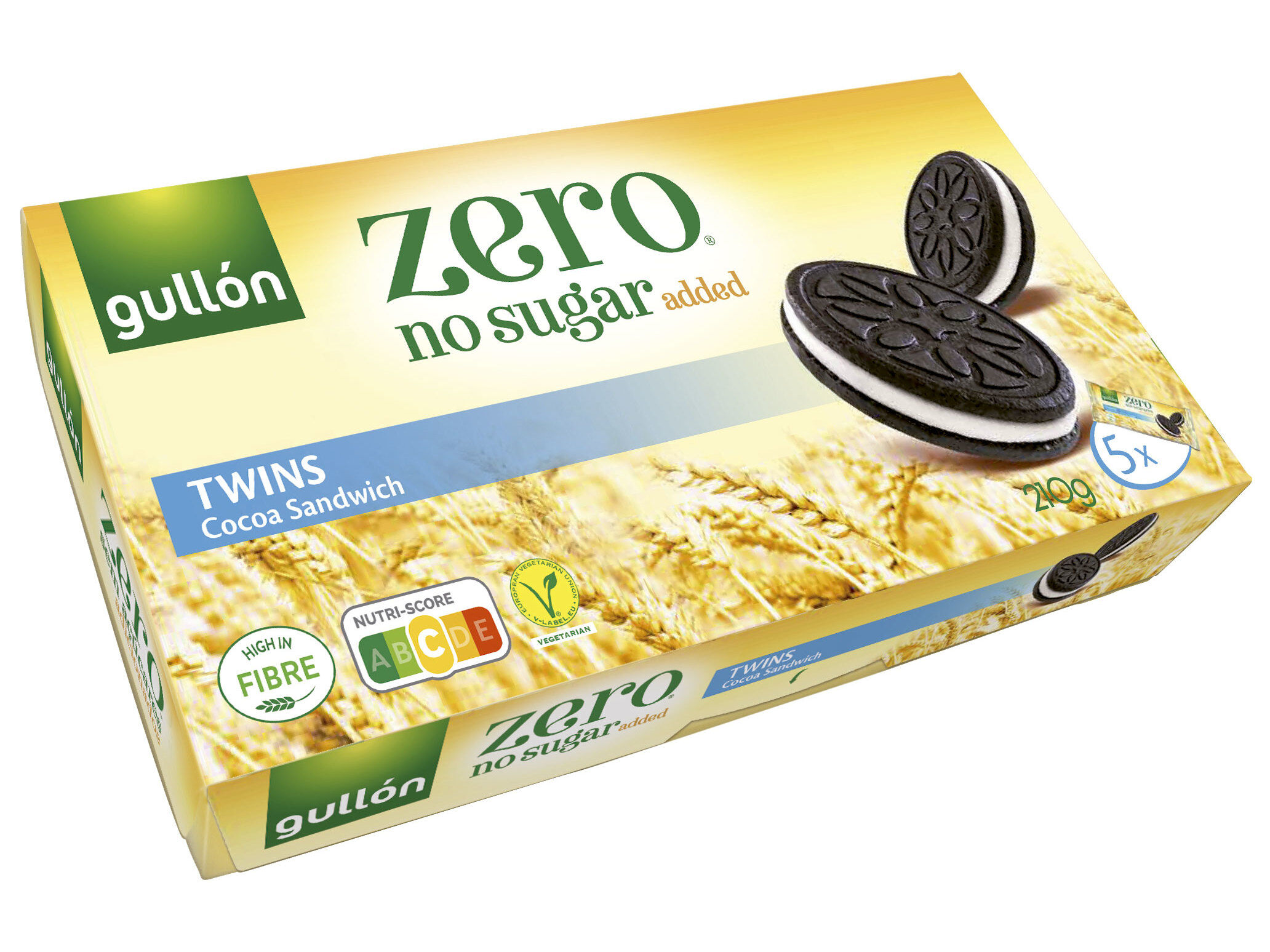 BOLACHA GULLON CACAU COM CREME ZERO SEM A&Ccedil;&Uacute;CAR 210G image number 0