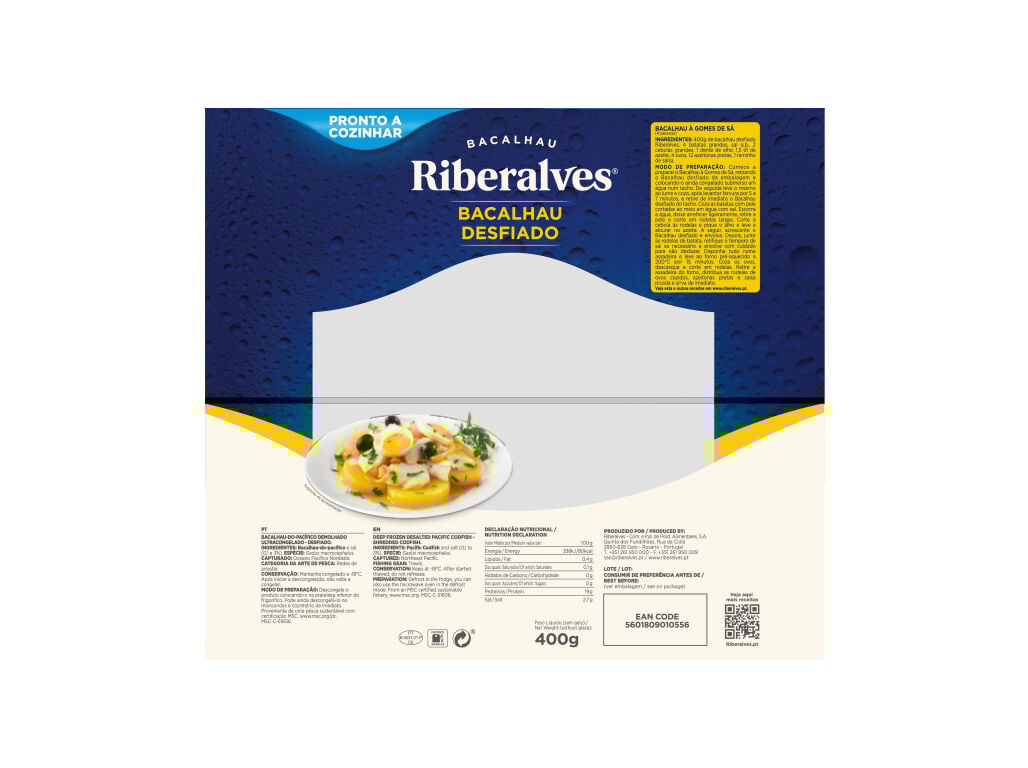 BACALHAU RIBERALVES DESFIADO MSC 400G image number 1