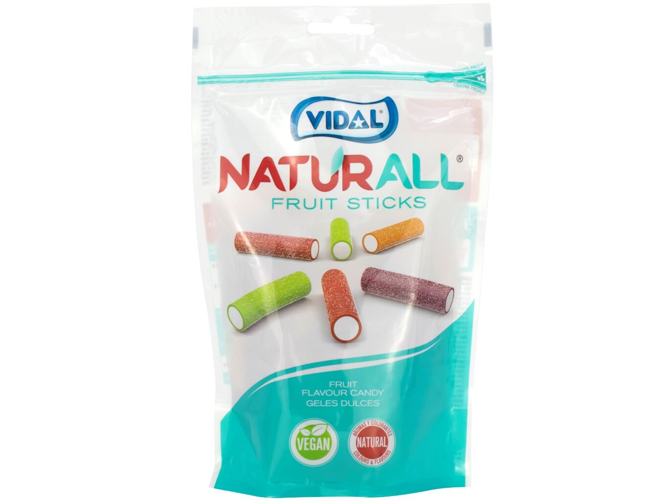 GOMAS VIDAL NATURALL TUBOS MIX FRUTAS 180G image number 0