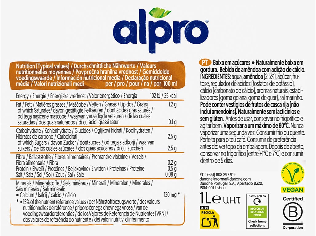 BEBIDA ALPRO BARISTA AM&Ecirc;NDOA 1L image number 1
