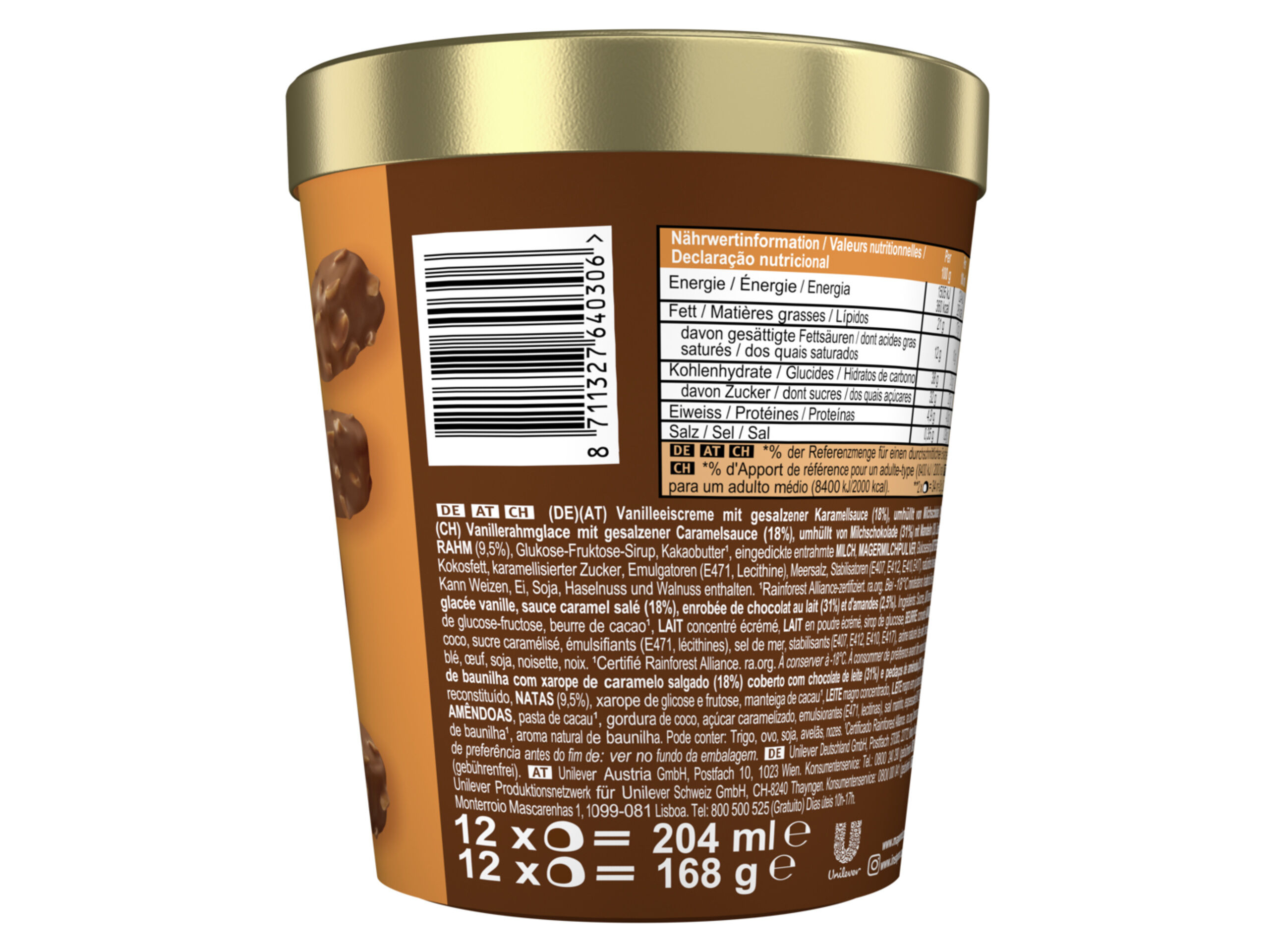 GELADO MAGNUM BOMBONS SALTED CARAMEL 12X17ML image number 1