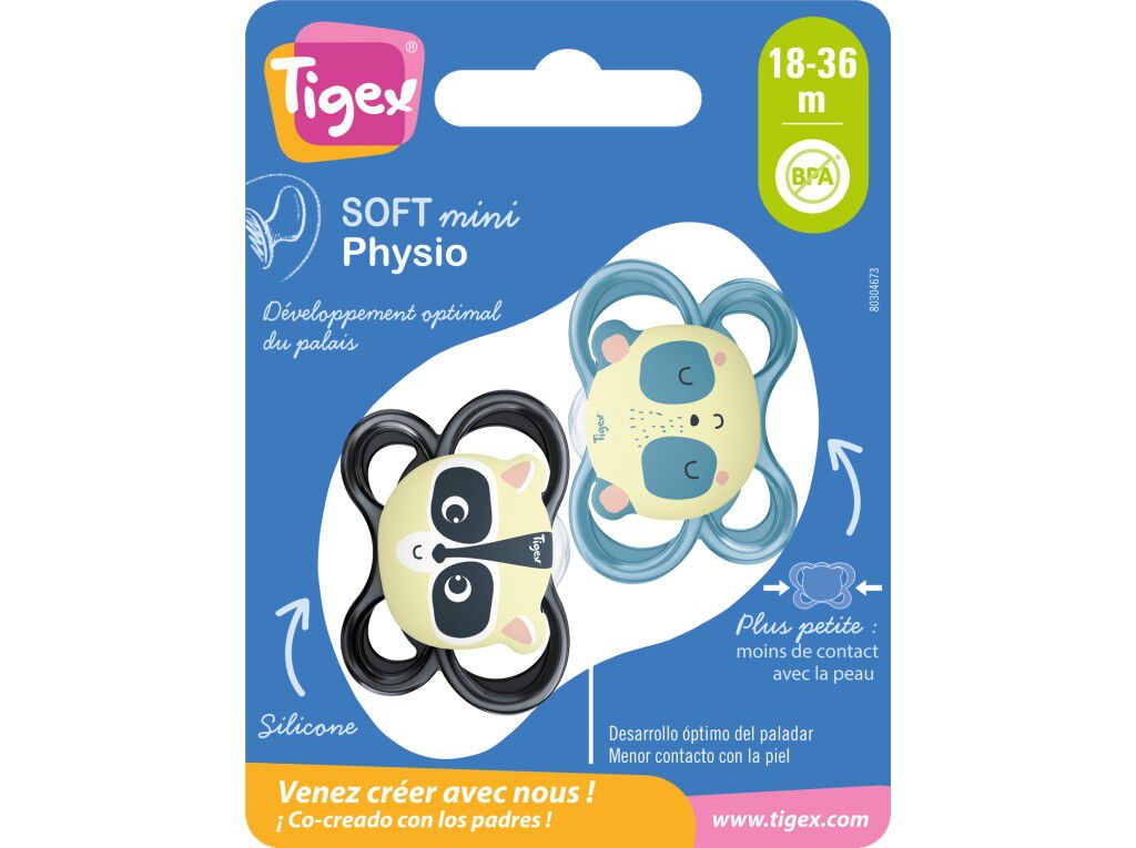 PACK 2 CHUCHAS +18M TIGEX SILICONE NOITE image number 1