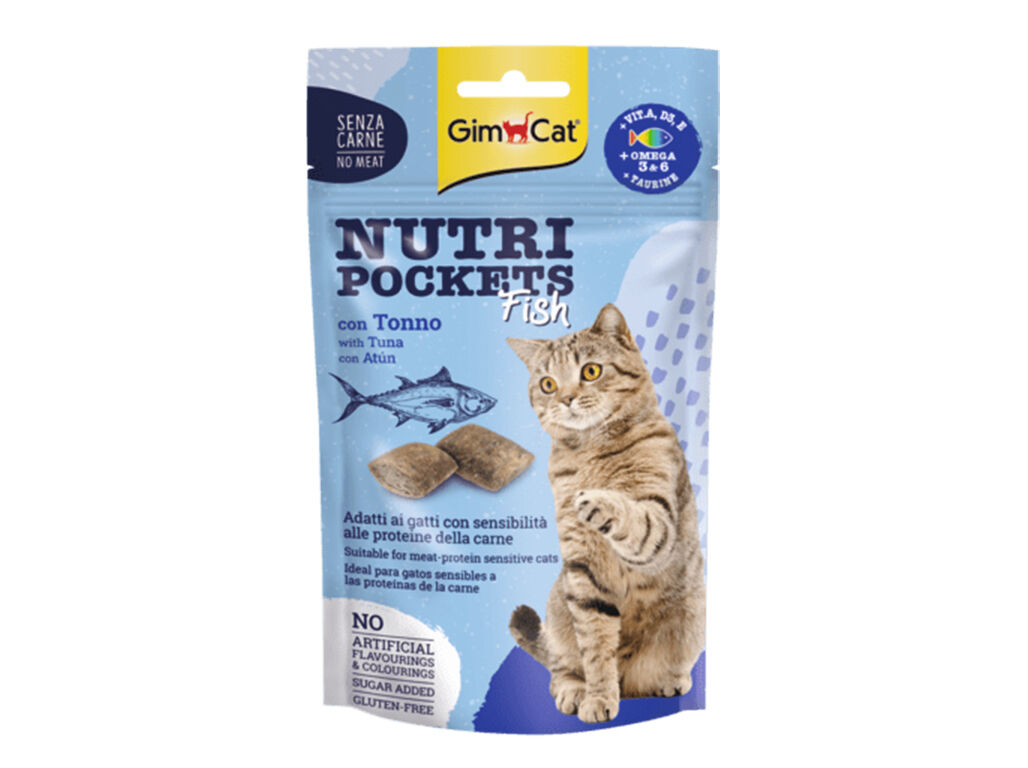 SNACK GATO GIMCAT POCKETS PEIXE+ATUM 60G