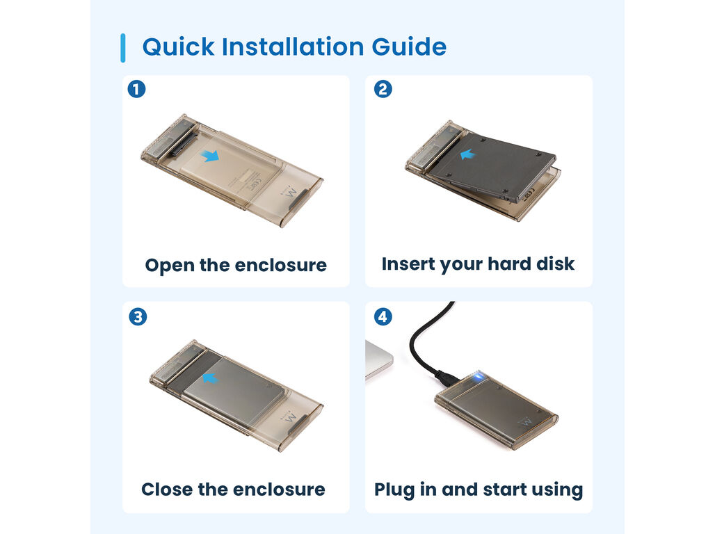 CAIXA PARA DISCO EWENT EW7069 2.5" SATA USB 3.2 image number 6