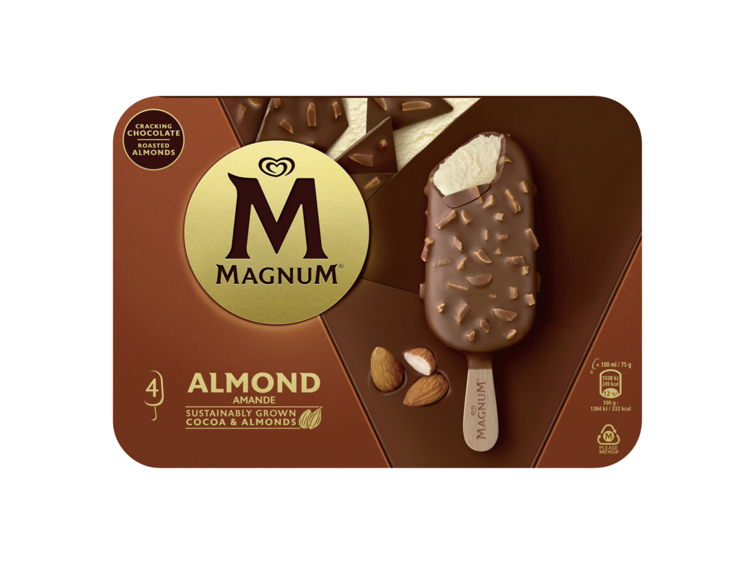 GELADO MAGNUM AM&Ecirc;NDOAS 4X100ML image number 1