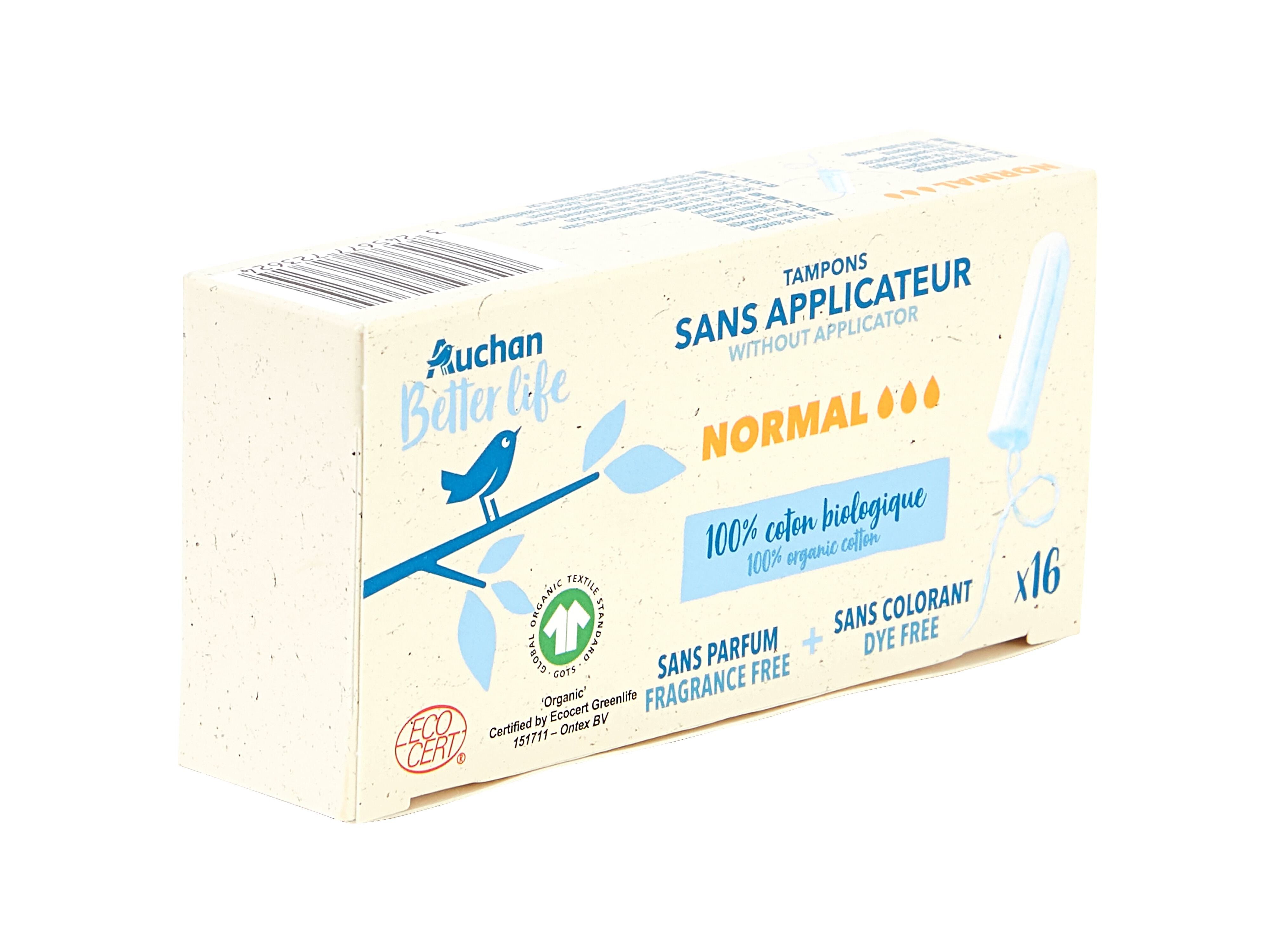 TAMP&Otilde;ES SEM APLICADOR AUCHAN BETTER LIFE NORMAL 16UN