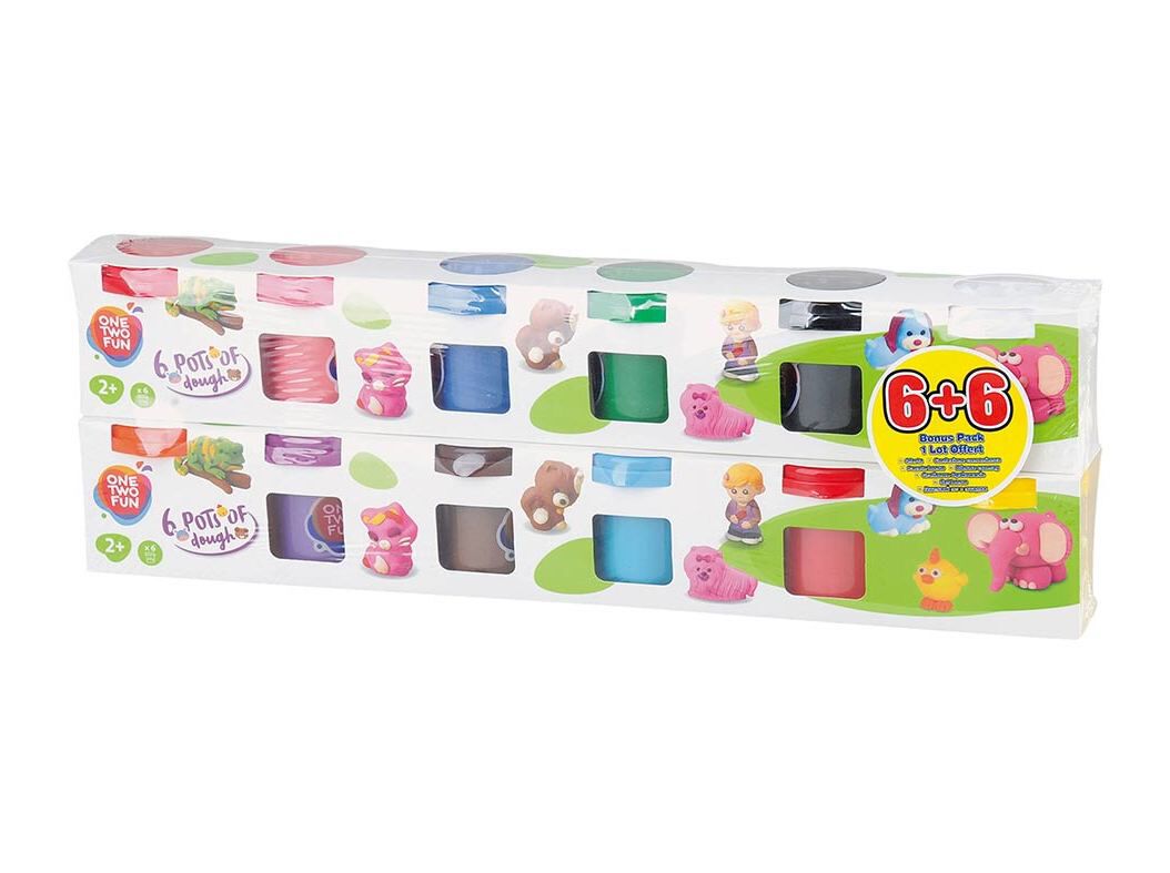 PASTA DE MOLDAR ONE TWO FUN 6+6 POTES image number 0
