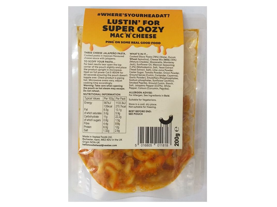 MACARR&Atilde;O MAC 'N' CHEESE HEAD 3 QUEIJOS & JALAPENO 200G image number 1