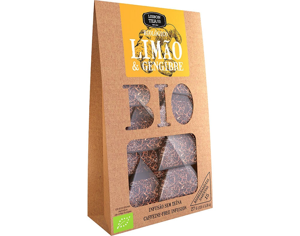 INFUS&Atilde;O LISBON TEA CO. BIO LIM&Atilde;O E GENGIBRE 15 SAQUETAS