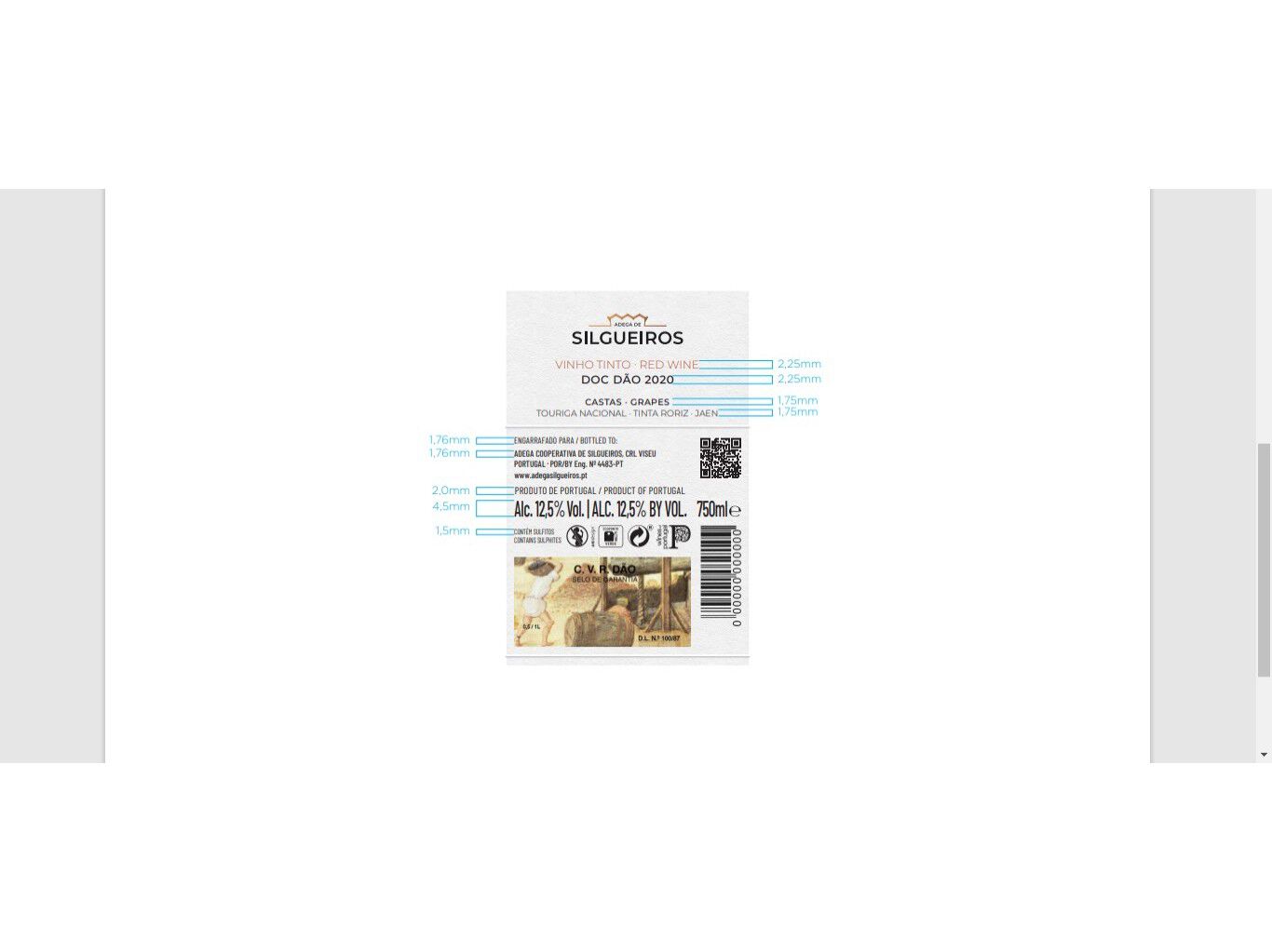 VINHO TINTO ADEGA SILGUEIROS D&Atilde;O 0.75L image number 1