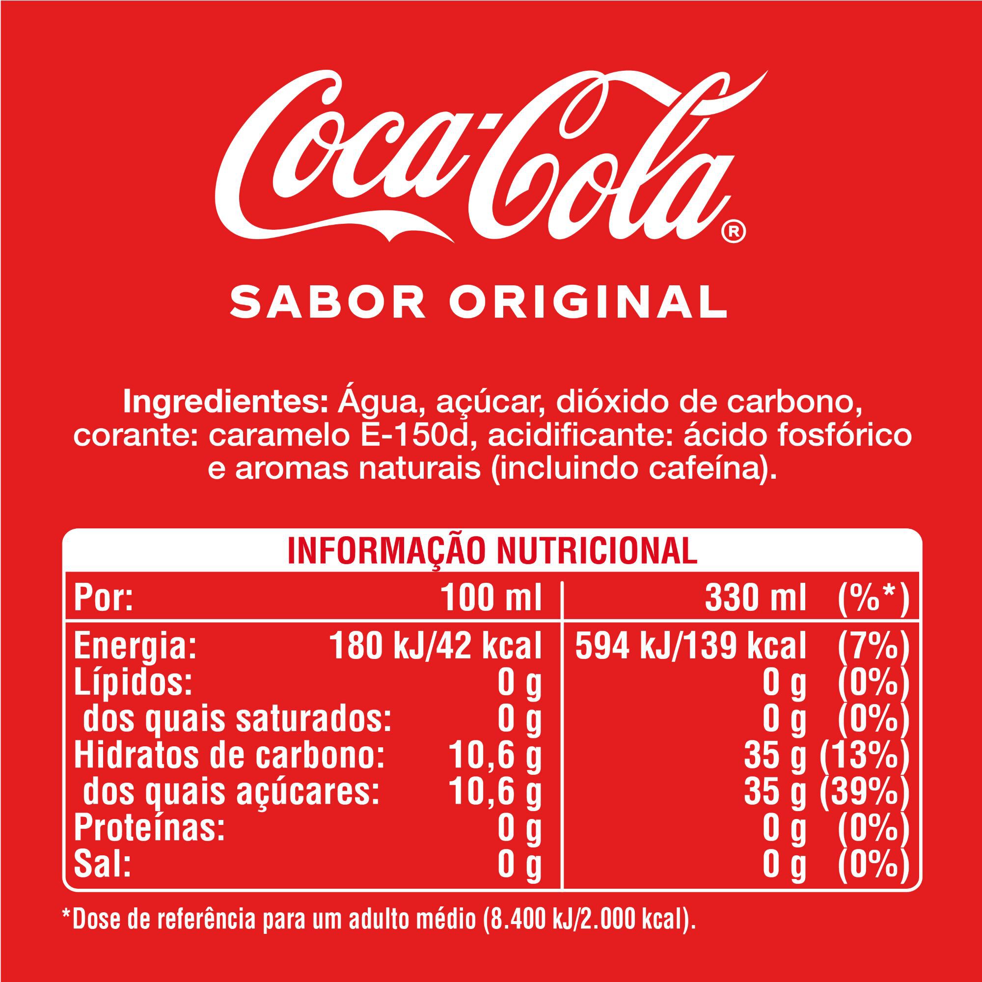 REFRIGERANTE COM G&Aacute;S COCA-COLA ORIGINAL LATA 0.33L image number 1