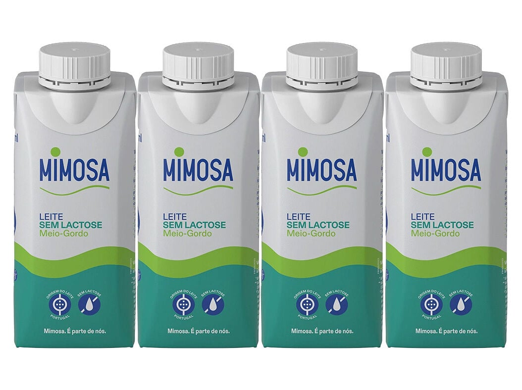 LEITE MIMOSA UHT MEIO GORDO 0% LACTOSE 4X200ML