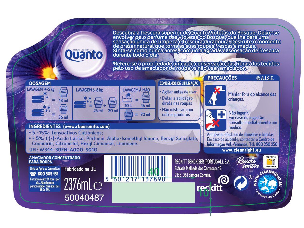 AMACIADOR CONCENTRADO QUANTO VIOLETAS DO BOSQUE 132DOSES image number 1