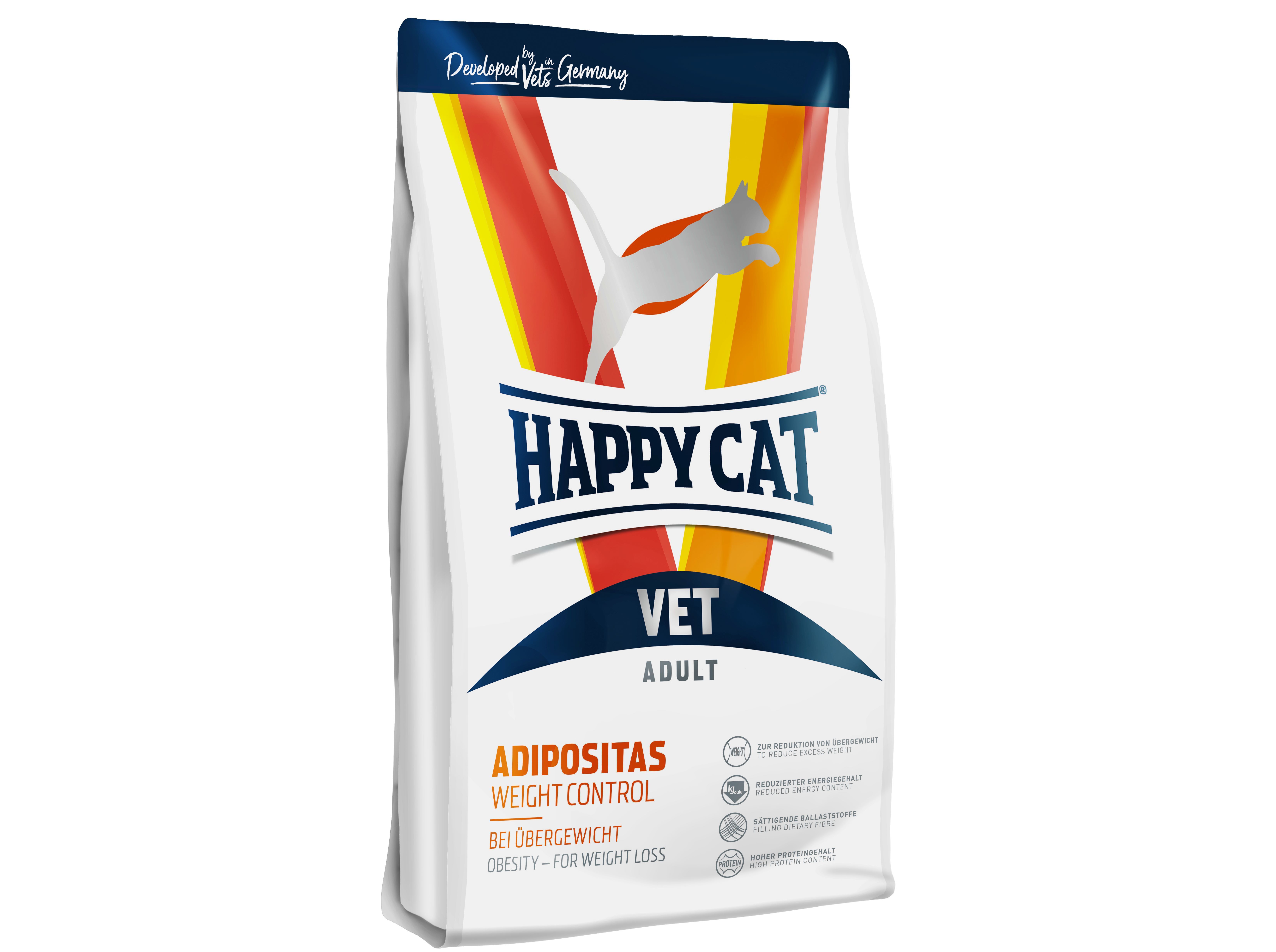 RA&Ccedil;&Atilde;O VETERIN&Aacute;RIA HAPPY CAT GATO ADIPOSITAS 1KG