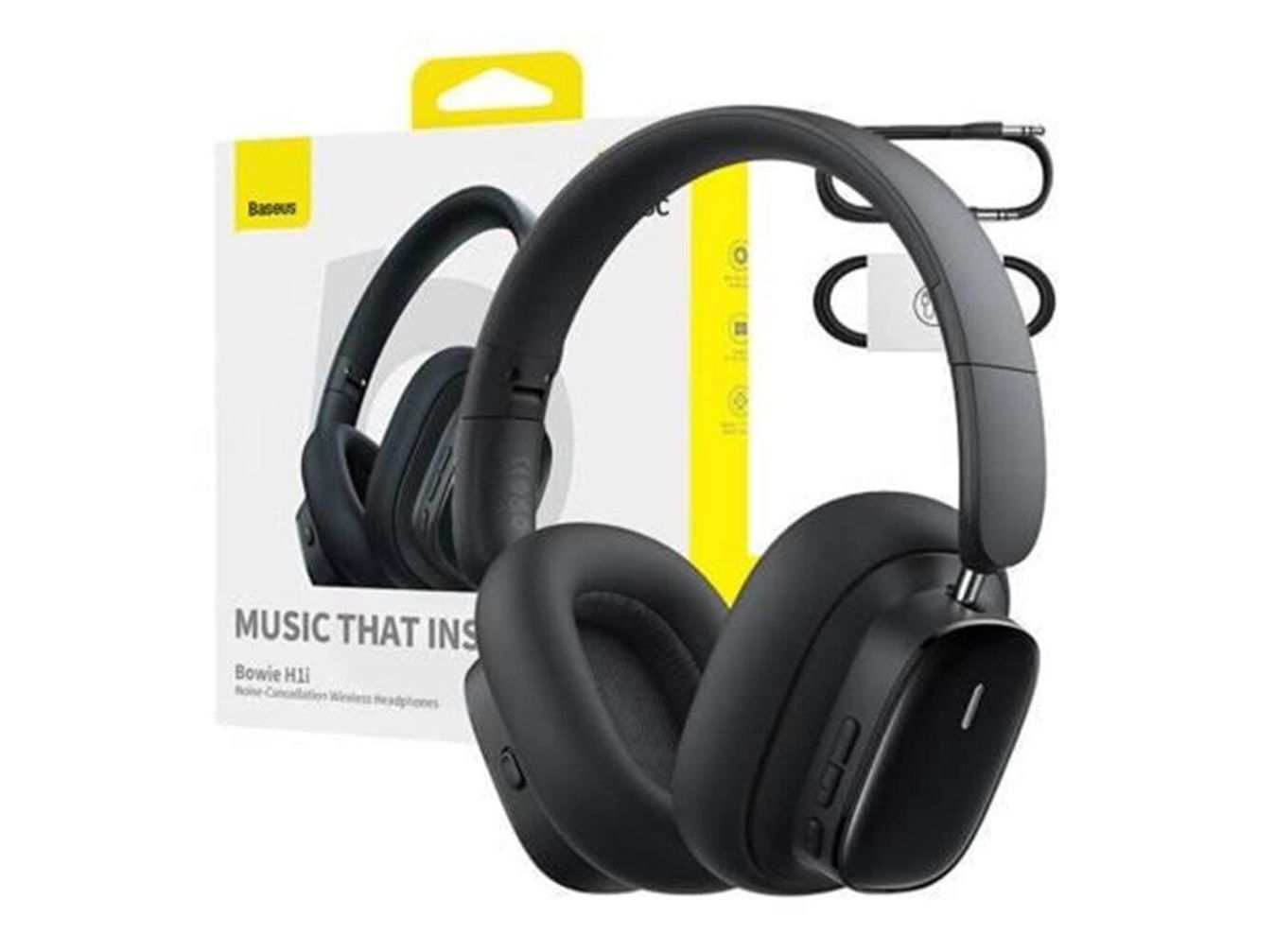 HEADPHONE WIRELESS BASEUS H1I ANC PRETO image number 4