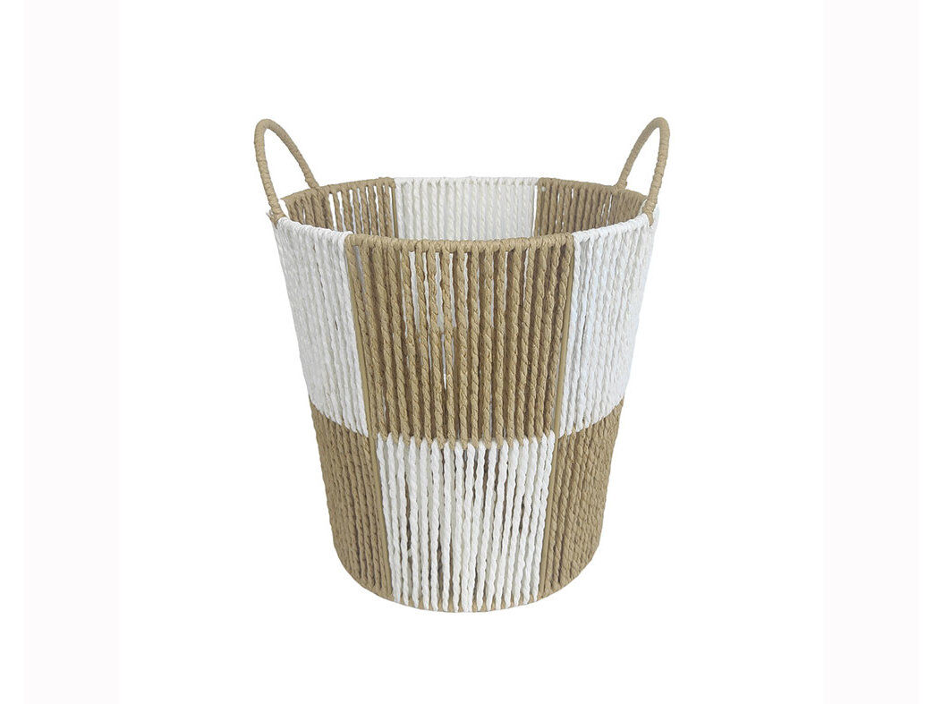 CESTO ENTRAN&Ccedil;ADO ACTUEL BRANCO / NATURAL 27X21CM image number 0