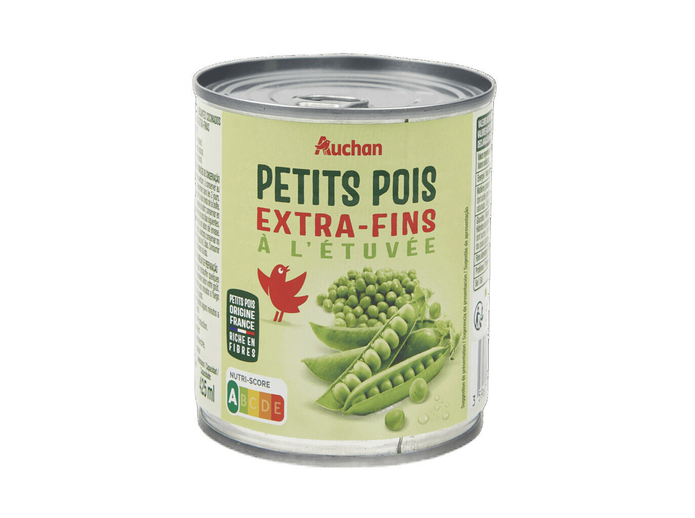 ERVILHAS AUCHAN EXTRA-FINAS LATA 400(280)G image number 0