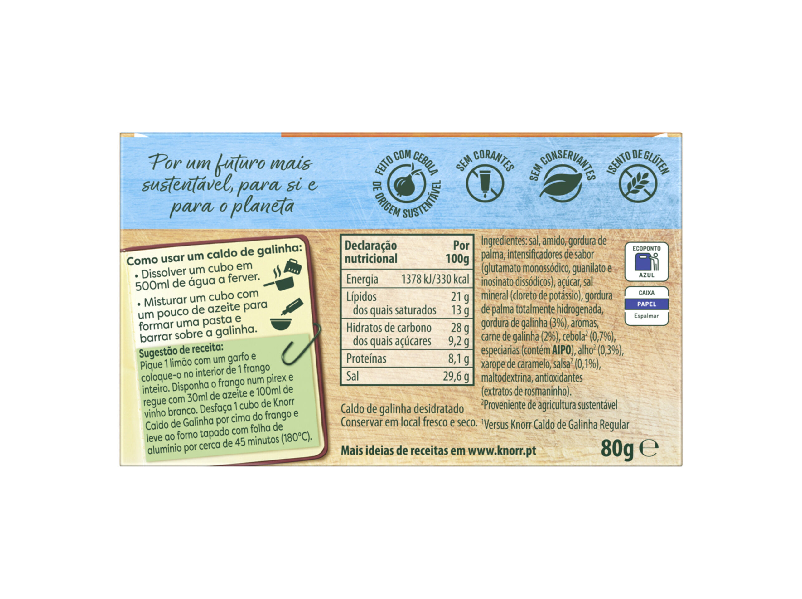 CALDOS KNORR VITALIE GALINHA 8 CUBOS 80 GR image number 1