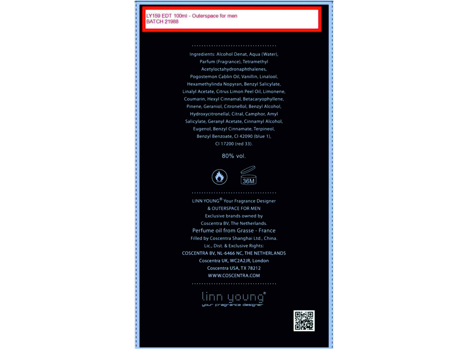 EAU DE TOILETTE LINN YOUNG OUTER SPACE 100 ML image number 1