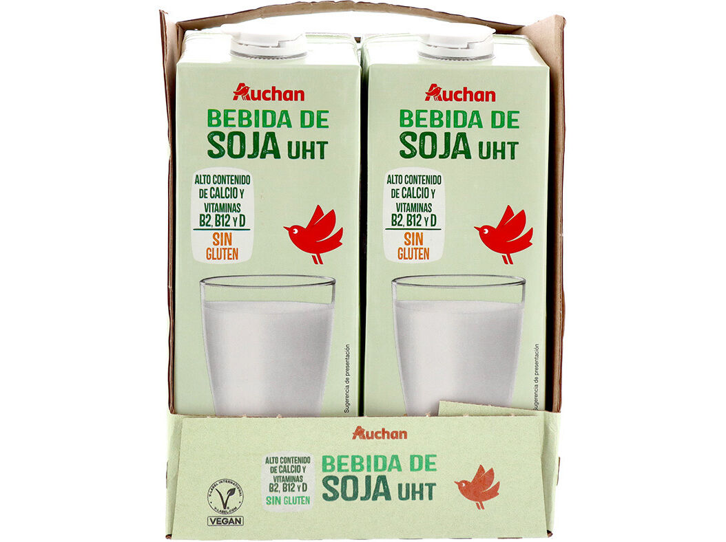BEBIDA SOJA UHT AUCHAN S/GL&Uacute;TEN 6X1L
