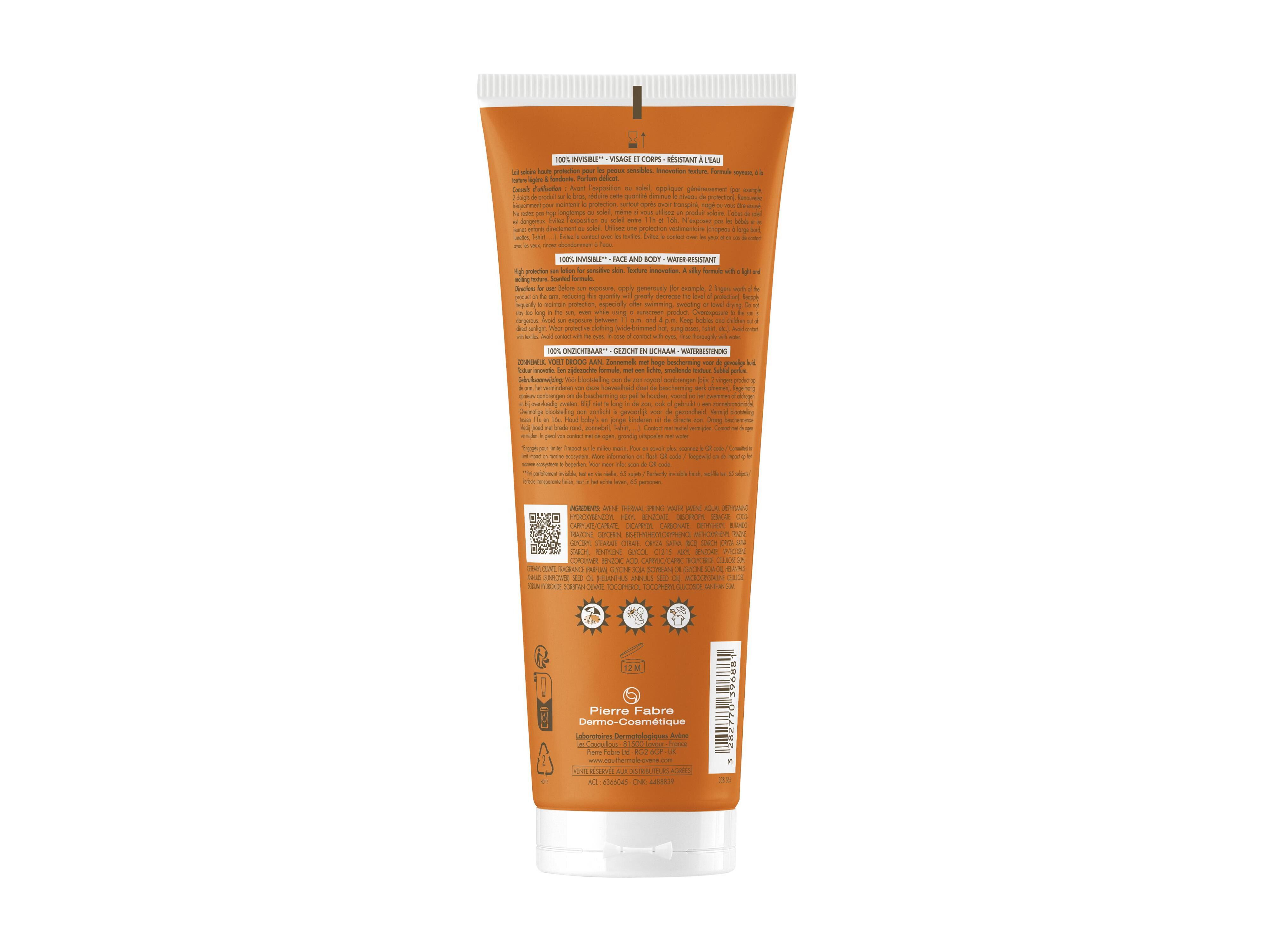 LEITE AVENE SOLAR INVIS&Iacute;VEL SPF 50+ 250 ML image number 1