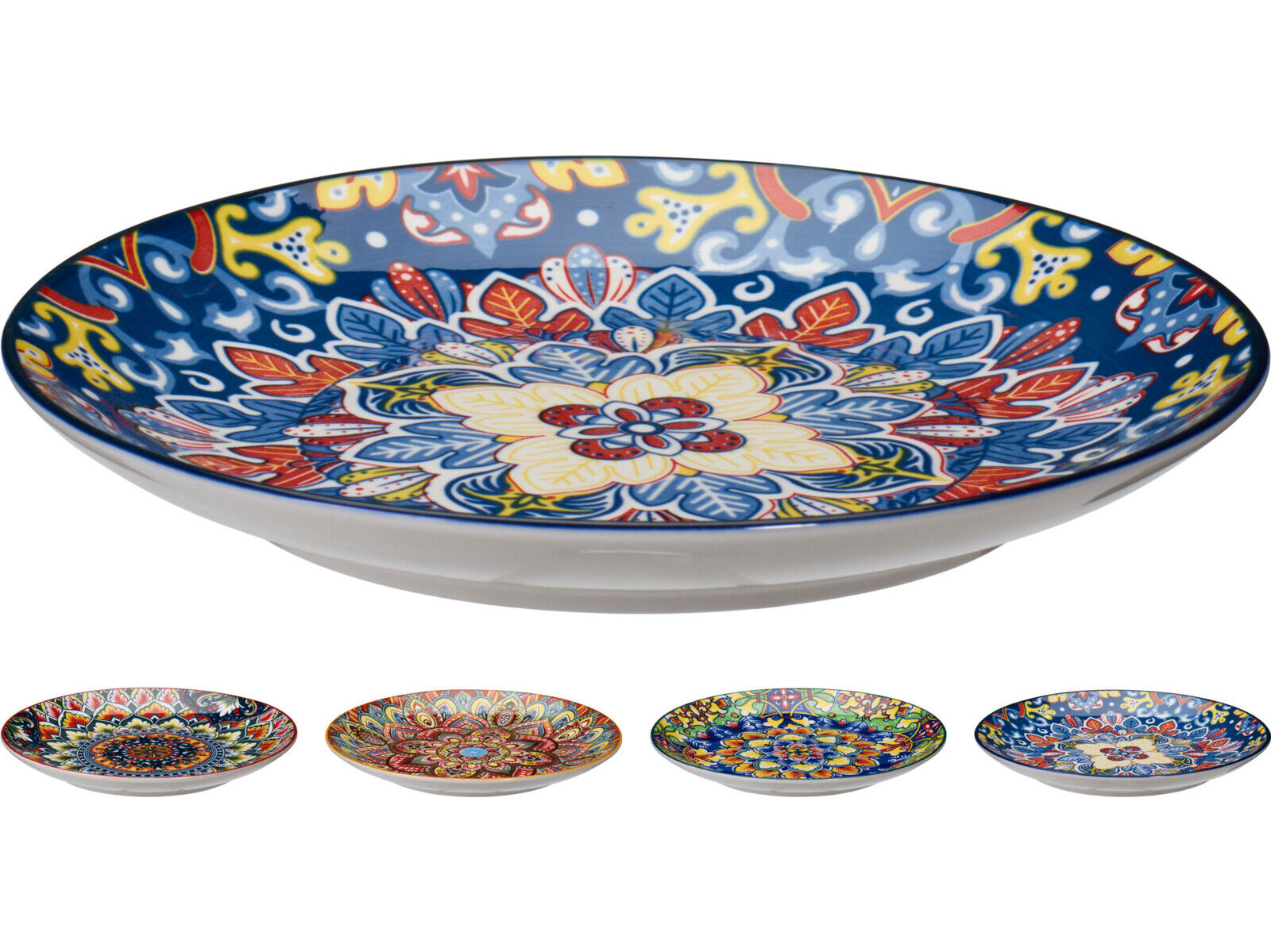 PRATO SOBREMESA DECORADO PORCELANA 20CM MODELOS SORTIDOS image number 1