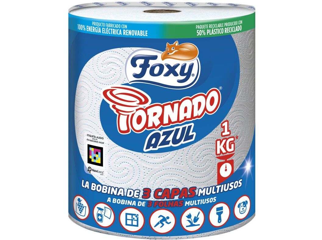 ROLO DE COZINHA FOXY JUMBO TORNADO AZUL 1UN image number 0