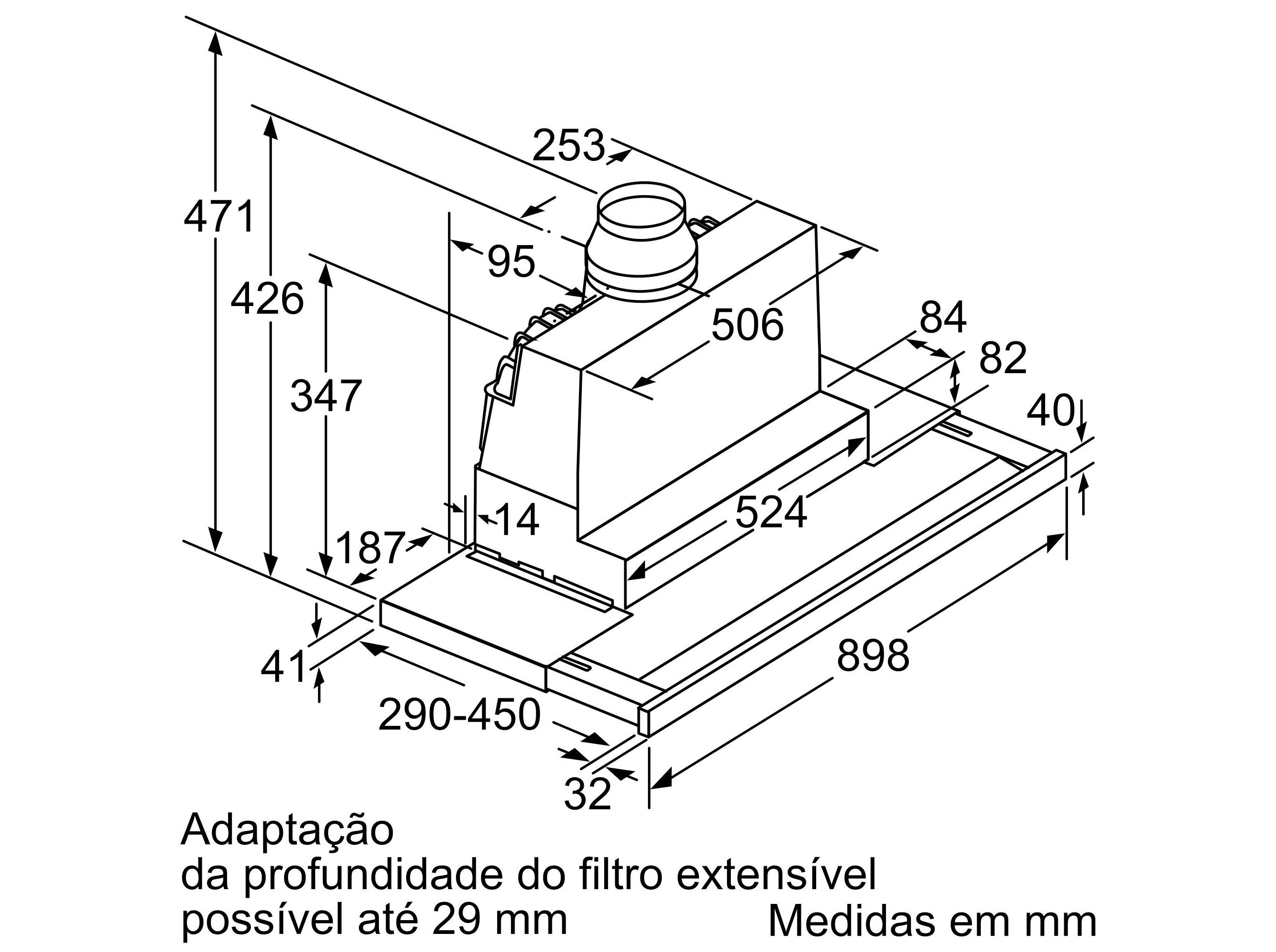 EXAUSTOR TELESC&Oacute;PICO BOSCH DFS097K51 S&Eacute;RIE 8 90CM image number 5