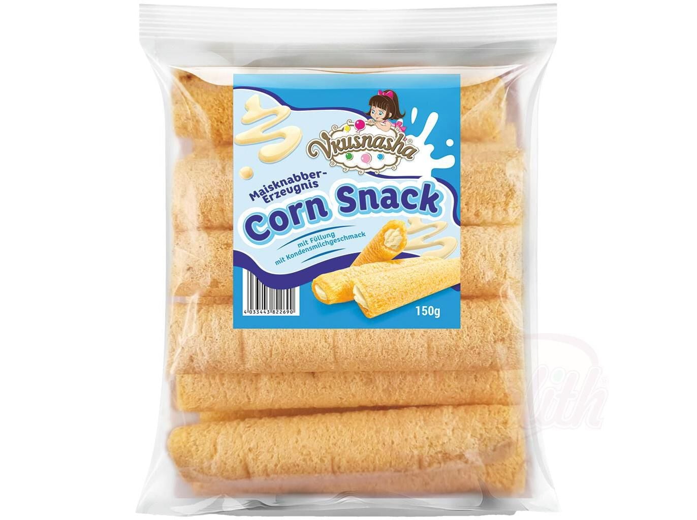 SNACK DE MILHO VKUSNASHA LEITE CONDENSADO 150G image number 0