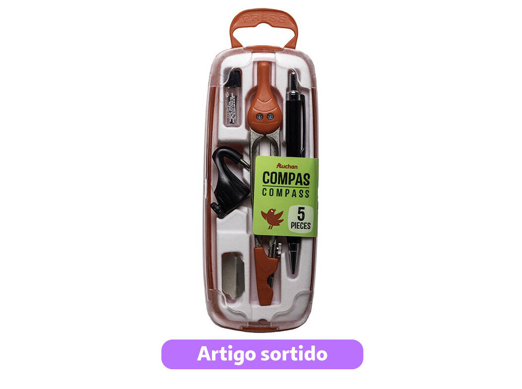 COMPASSO AUCHAN COM 5 PE&Ccedil;AS CORES SORTIDAS image number 5