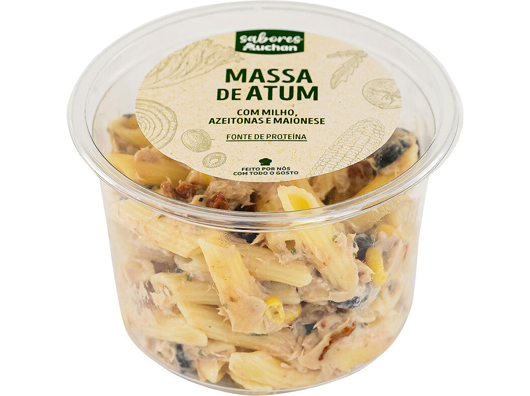 MASSA DE ATUM MILHO E AZEITONAS COM MAIONESE SABORES AUCHAN 240 G