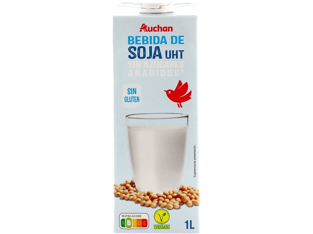 BEBIDA SOJA AUCHAN SEM GL&Uacute;TEN E SEM A&Ccedil;&Uacute;CARES ADICIONADOS 1L image number 0