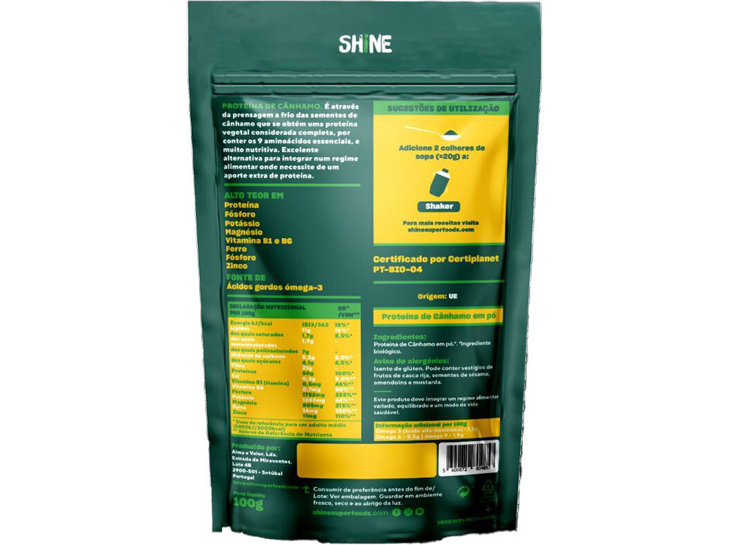 PROTEINA CANHAMO SHINE 100GR image number 1