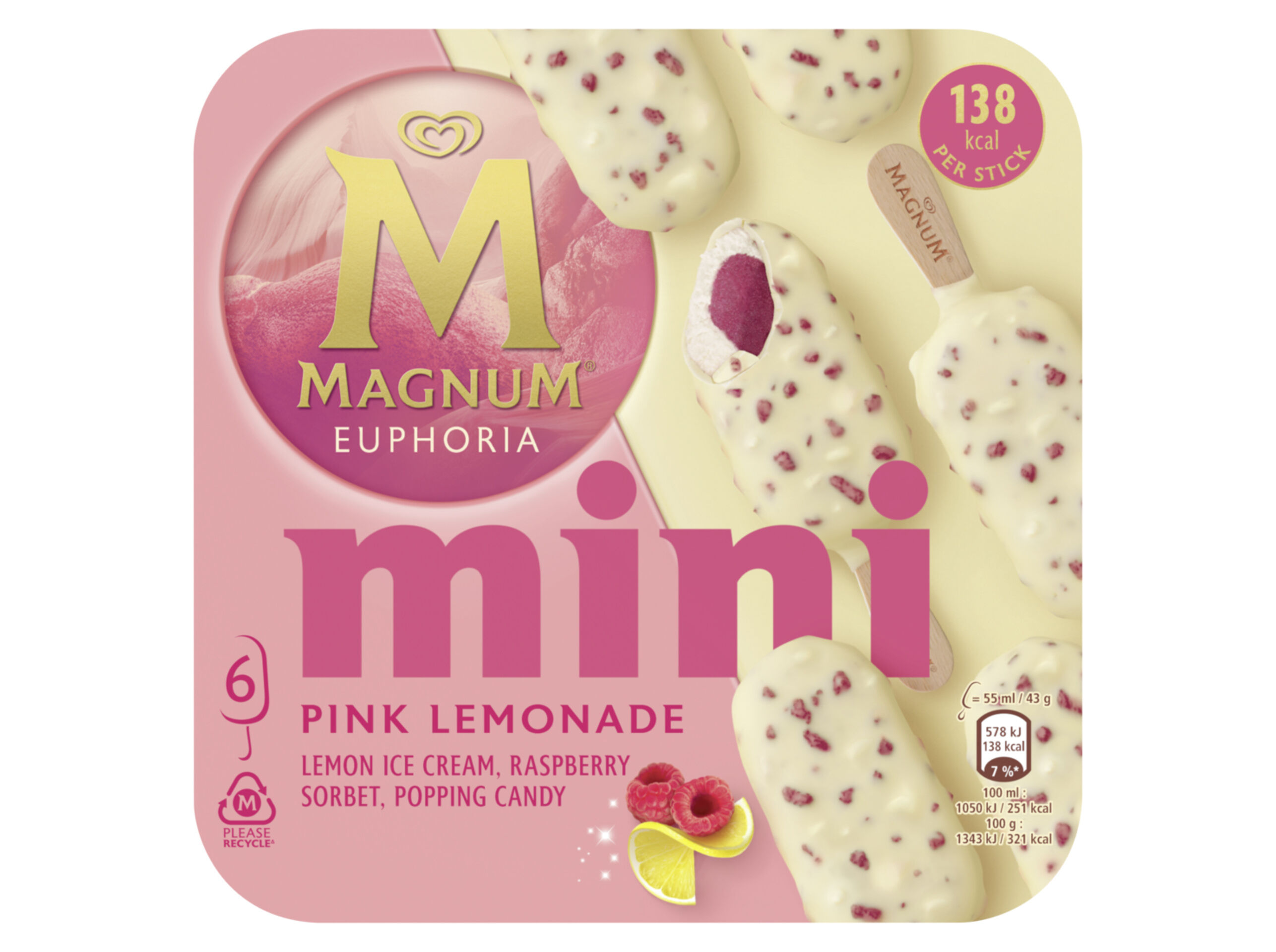 GELADO MAGNUM MINI EUPHORIA 6X55ML image number 0